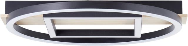 Brilliant LED-Deckenleuchte Maureen 2500,m Schwarz-Holz 37 cm x 37 cm FSC®