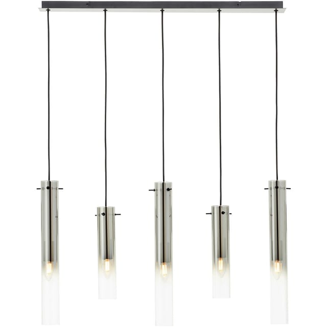 Brilliant Pendelleuchte Glasini 5-flammig Schwarz Matt 119 cm x 95 cm
