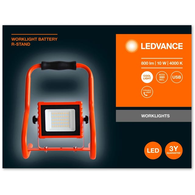 Ledvance LED-Arbeitslicht Worklight mit Batterie 10 W