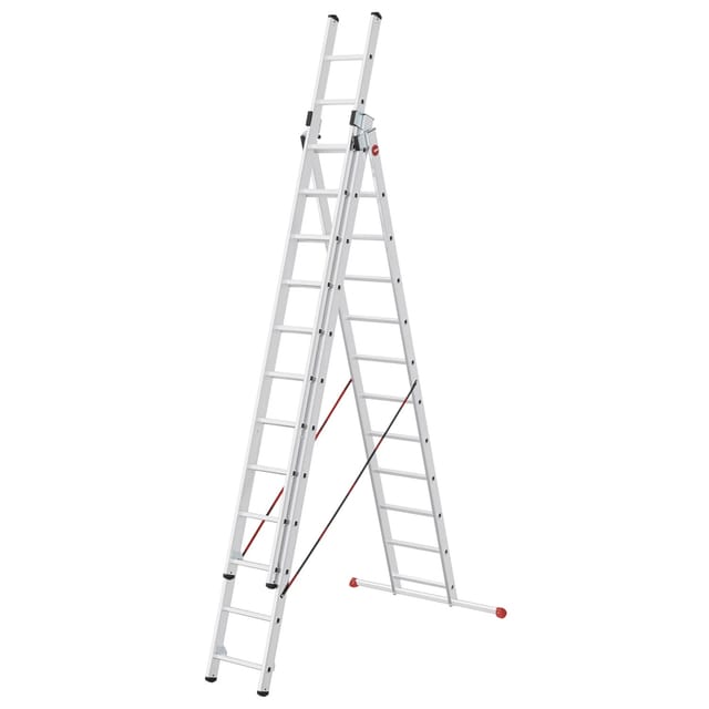 Hailo HobbyStep Kombi Aluminium-Kombileiter 3-teilig 3x12 Sprossen