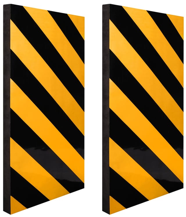 Apa Garagen-Wandschutz 50 cm x 25 cm x 2,5 cm Schwarz-Gelb