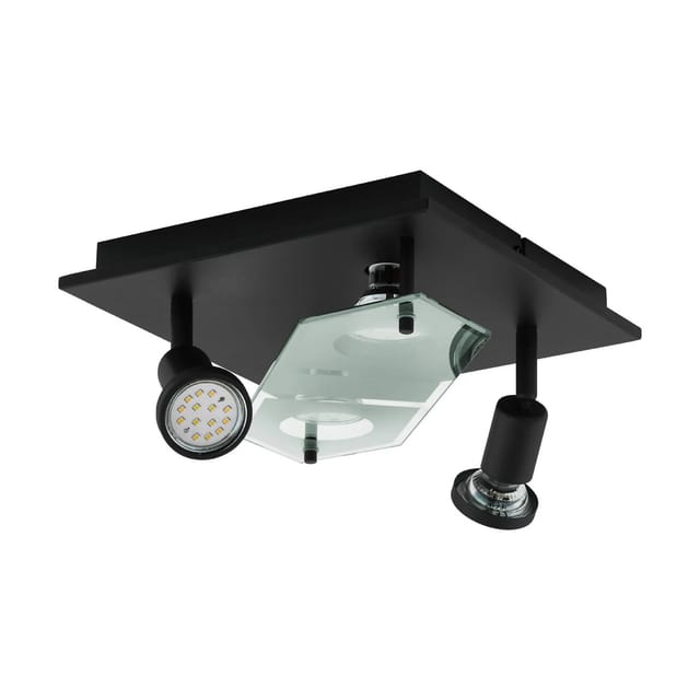 EGLO Deckenleuchte CABO 2 Schwarz 4-flammig GU10 250x250mm