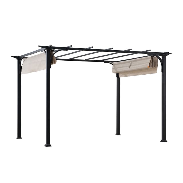 Sunjoy Pergola Giona Stahl 363 cm x 277 cm Weiß