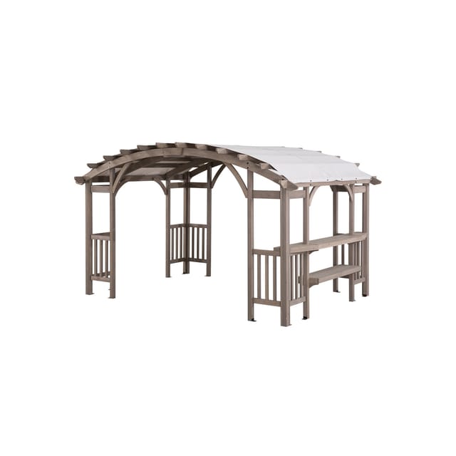 Sunjoy Pergola Dajti Zedernholz 427 cm x 305 cm Grau