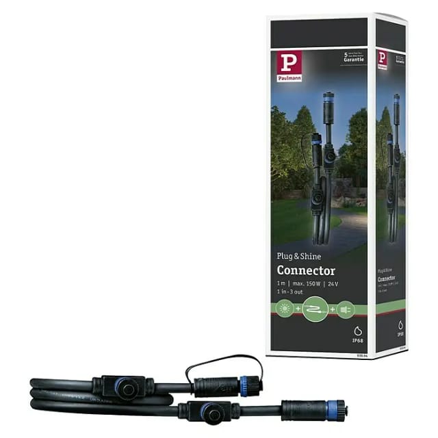 Paulmann Plug & Shine Kabel IP68 1 m 1 in-3 out Schwarz