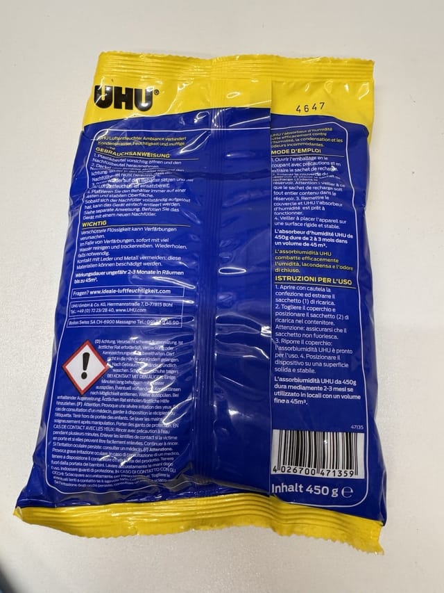 UHU Luftentfeuchter Nachfüllbeutel 450 g