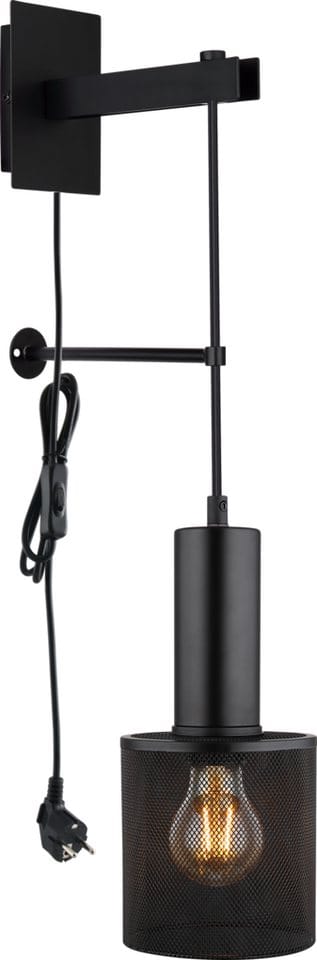 Globo Wandleuchte Jedd Schwarz Ø 12 cm