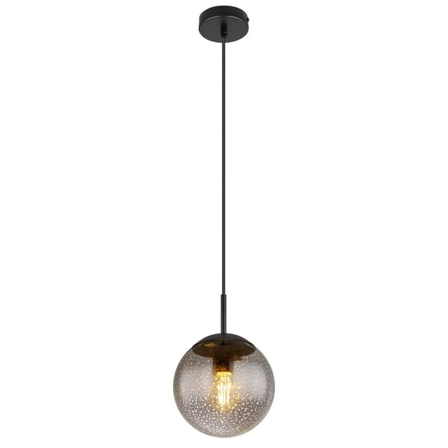 Globo Hängeleuchte Samos Schwarz/Rauchfarben Ø 20 cm