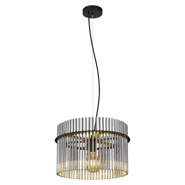 Globo Hängeleuchte Gorley Metall Schwarz/Rauchfarben Ø 40 cm