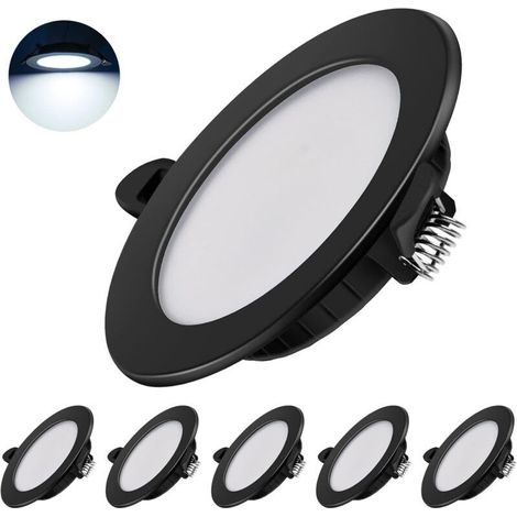 Ersandy – 6er-pack Ultradünne 7-w-led-einbaustrahler – Schutzart Ip44 Für Bad Und Küche – 6000 K – Ø 75 Mm – Energiesparend