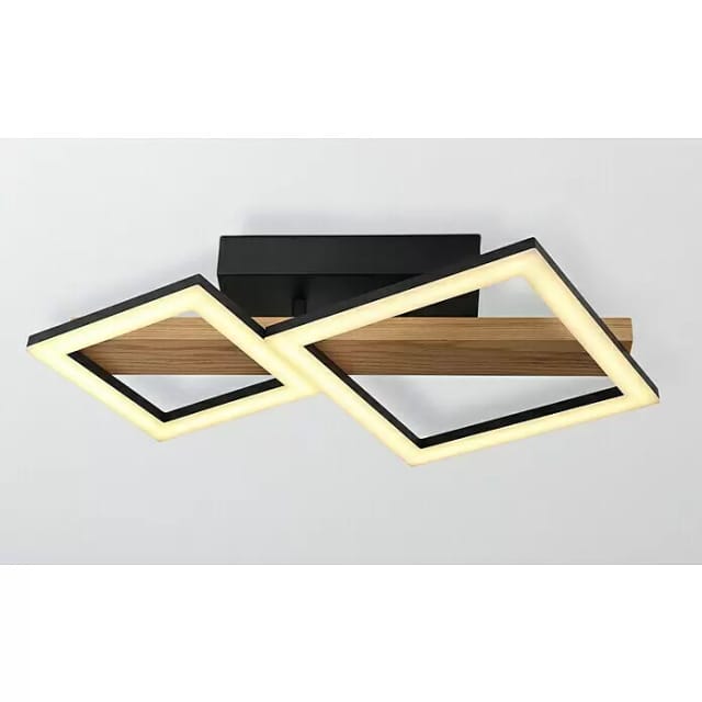Globo LED-Deckenleuchte Dustin Holzfarben/Schwarz 48 x 30 cm