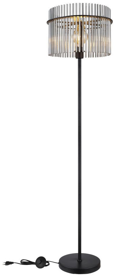 Globo Stehleuchte Gorley Metall Schwarz/Rauchfarben Ø 38 cm
