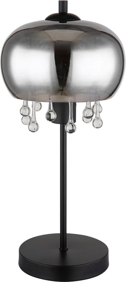Globo Tischleuchte Corry Schwarz/Rauchfarben Ø 21 cm