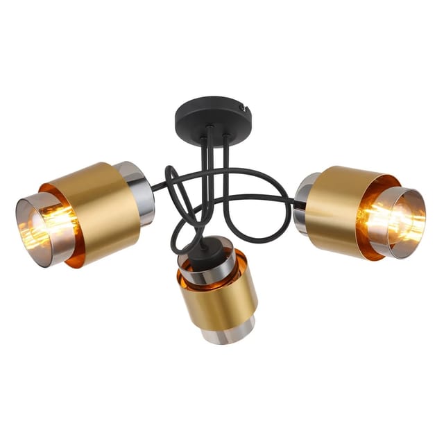 Globo Deckenleuchte Milley Messing/Rauchfarben 3-flammig