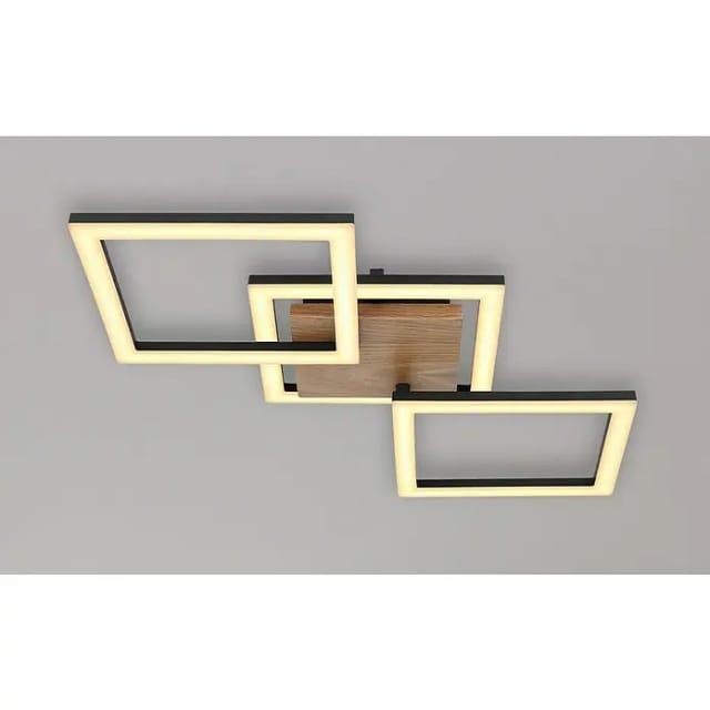 Globo LED-Deckenleuchte Kerry Holzfarben/Schwarz 66 x 31 cm