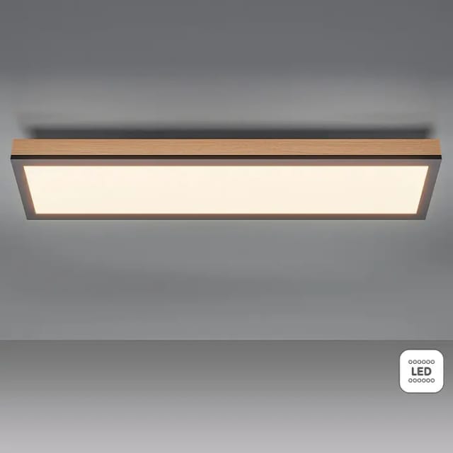 Globo LED-Deckenleuchte Doro Holzfarben/Graphit 120 x 30 cm
