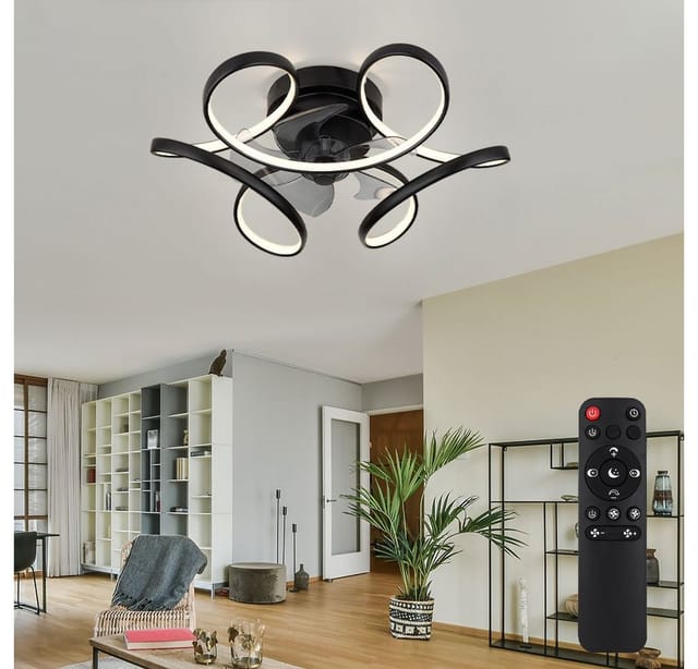 Globo LED-Deckenventilator Loris Schwarz Ø 56 cm