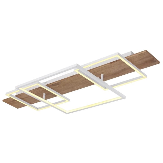 Globo LED-Deckenleuchte Vanni Holzfarben/Weiß 95 x 40 cm