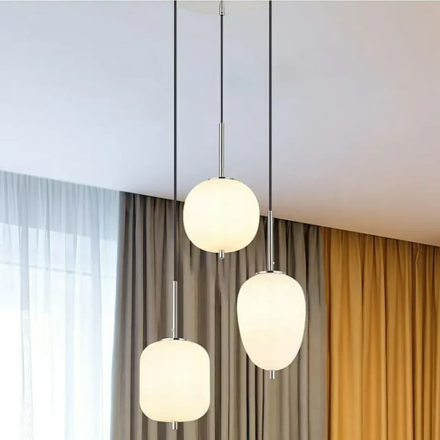 Globo Hängeleuchte Blacky I Nickel/Opal 3-flammig