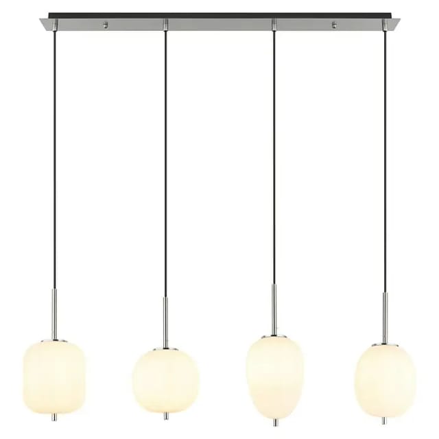 Globo Hängeleuchte Blacky I Nickel/Opal 4-flammig