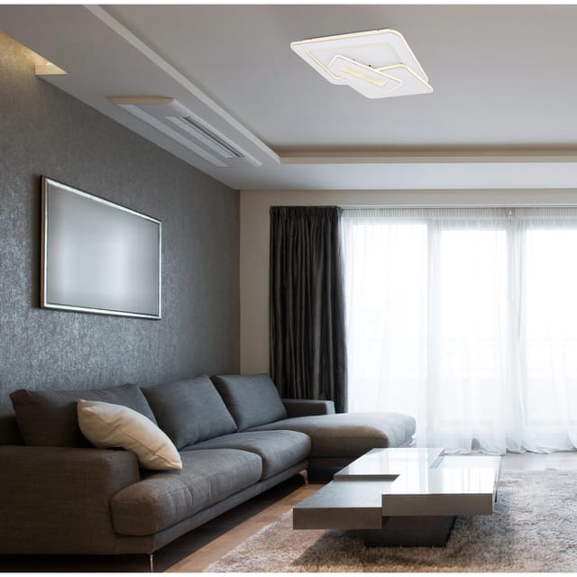 Globo LED-Deckenleuchte Kique 1-flammig Weiß 490 x 485 x 68 mm