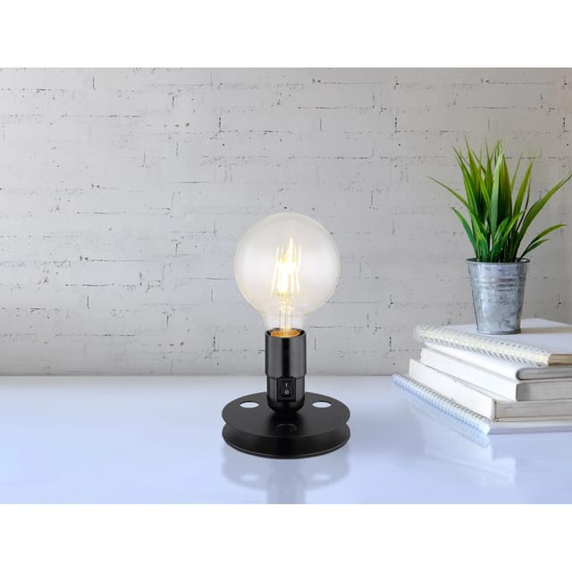 Globo Tischlampe Johanna 1-flammig Schwarz matt 120 x 90 mm