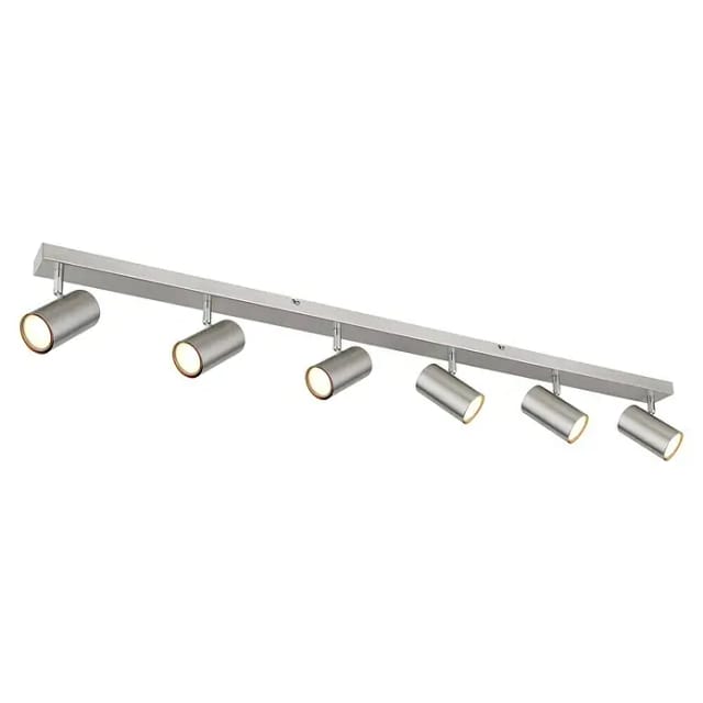 Globo Strahler Robby 6-flammig Nickel matt 1150 x 60 x 120 mm