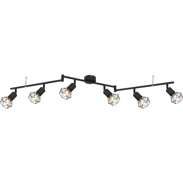 Globo Strahler Xara I 6-flammig Schwarz matt 1200 x 80 x 220 mm