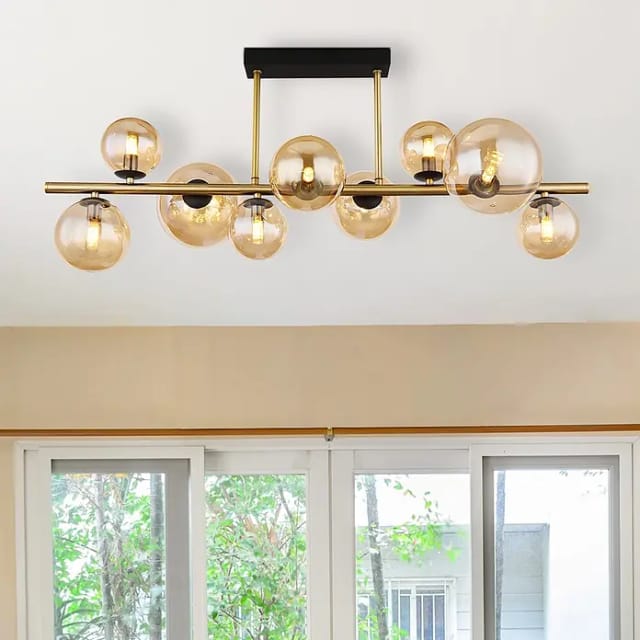 Globo LED-Deckenleuchte Riha 9-flammig Schwarz matt 870 x 300 x 380 mm