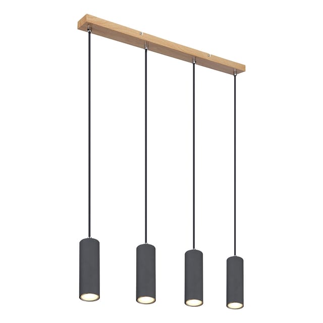 Globo Pendelleuchte Robby 4-flammig Graphit Dunkel 650 x 60 x 1200 mm