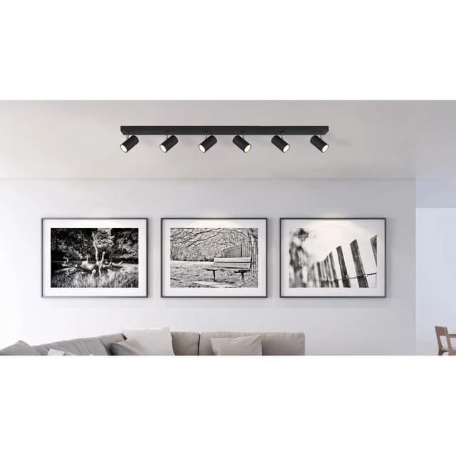 Globo Strahler Robby 6-flammig Schwarz matt 1150 x 60 x 120 mm