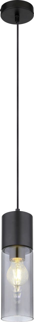 Globo Pendelleuchte Annika 1-flammig Schwarz matt-Rauchfarben 100 x 1525 mm