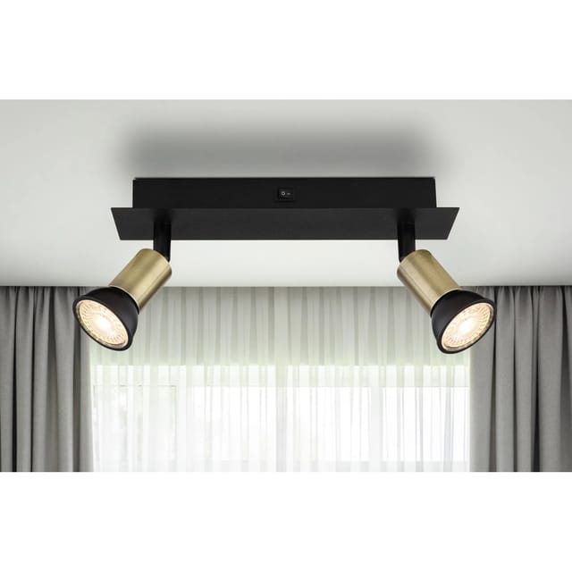 Globo Strahler Drew 2-flammig Schwarz matt 250 x 60 x 90 mm