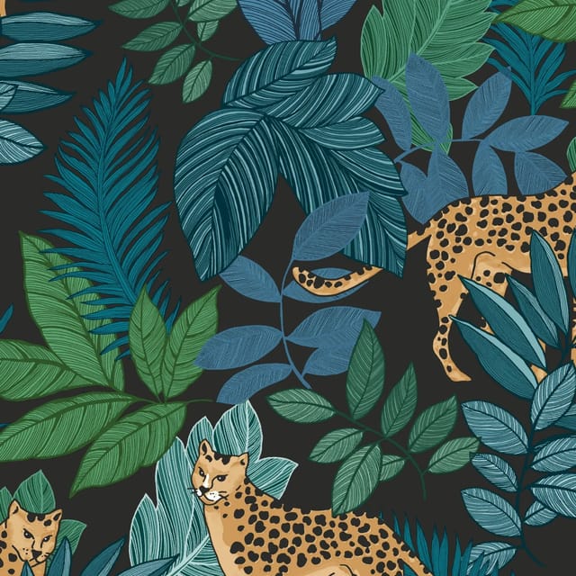 Envy Vliestapete Cheetin Night Blau FSC®