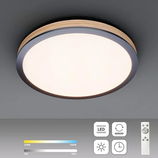 Globo LED-Deckenleuchte Doro 1-flammig Graphit 600 x 85 mm