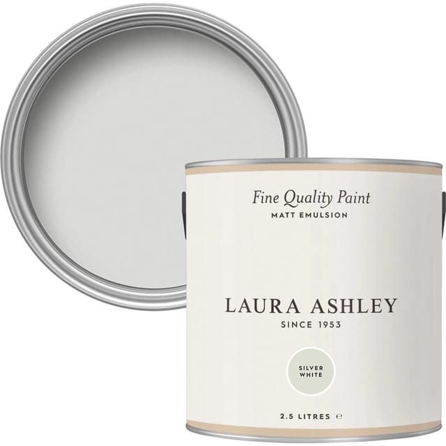 Laura Ashley Wandfarbe Silver White Weiß 2,5,