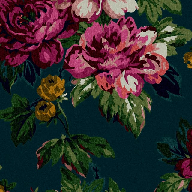 Joules Vliestapete Invite Floral Peacock Blau FSC®
