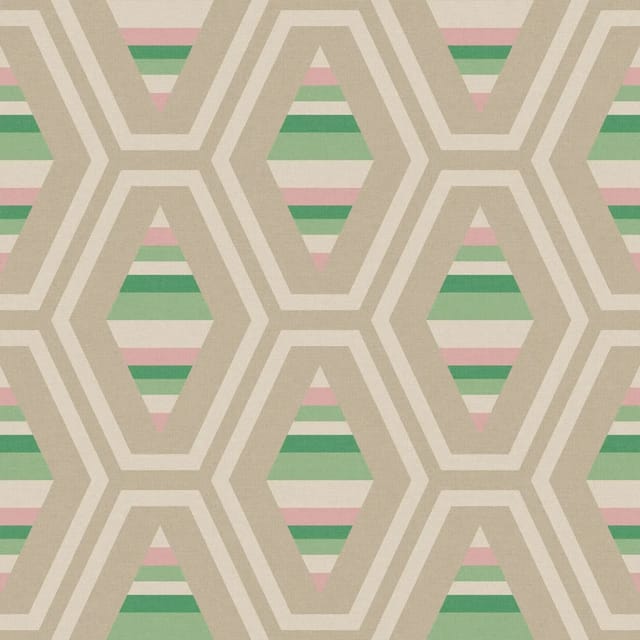 Joules Vliestapete Hallaton Kilim Garden Greens Mehrfarbig FSC®