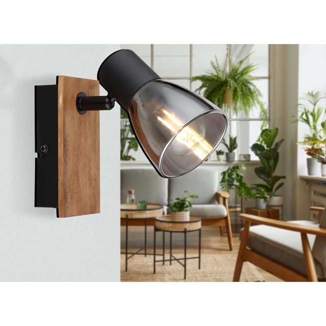 Globo Strahler Claude 1-flammig Dunkelbraun-Rauchfarben 70 x 140 mm