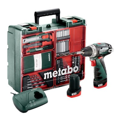 Metabo 12 V Akku-Bohrschrauber PowerMaxx BS Basic inkl. 2 Ah Akkus mit Koffer