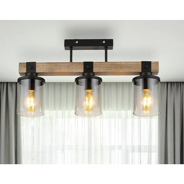 Globo Deckenleuchte 3-flammig Schwarz matt-Rauchfarben 520 x 100 x 286 mm