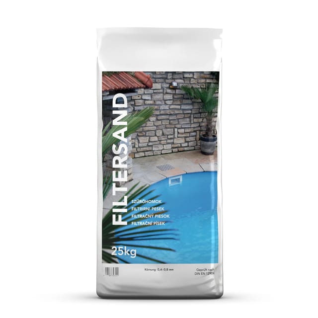 Filtersand Pool 25 kg Kristall-Quarzsand Korngröße 0,4 mm - 0,8 mm