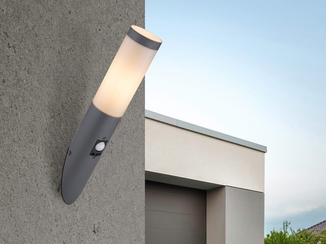 Globo Außenleuchte mit Bewegungsmelder Boston 1-flammig Anthrazit 76 x 410 mm