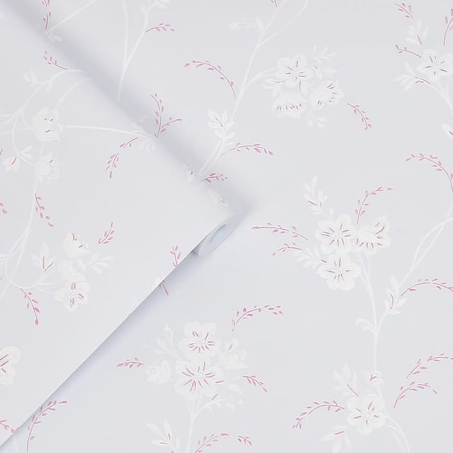 Laura Ashley Vliestapete Eva Floral Sugared Grey Grau FSC®