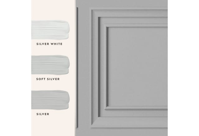 Laura Ashley Vliestapete Redbrook Wood Panel Silver Silber FSC®