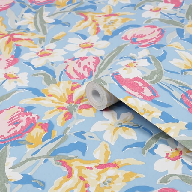 Laura Ashley Vliestapete Tulips China Blue Blau FSC®