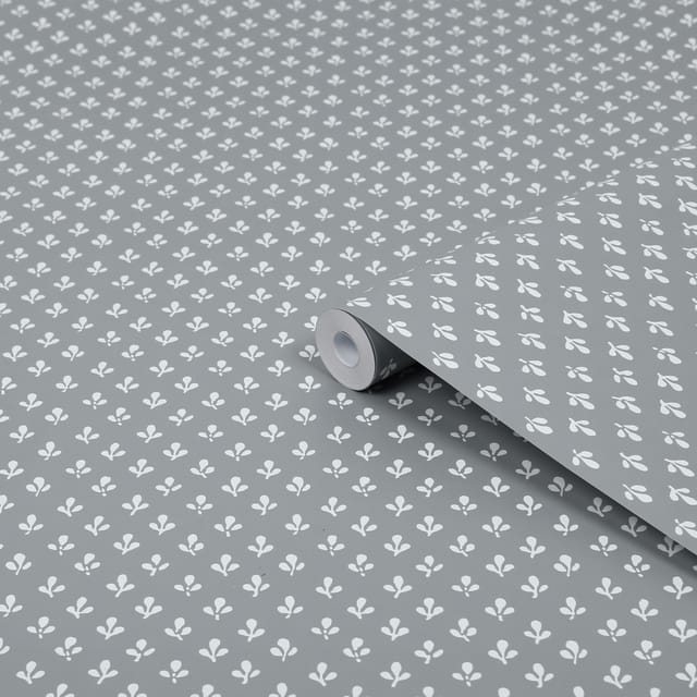 Laura Ashley Vliestapete Trefoil Slate Grey Grau FSC®