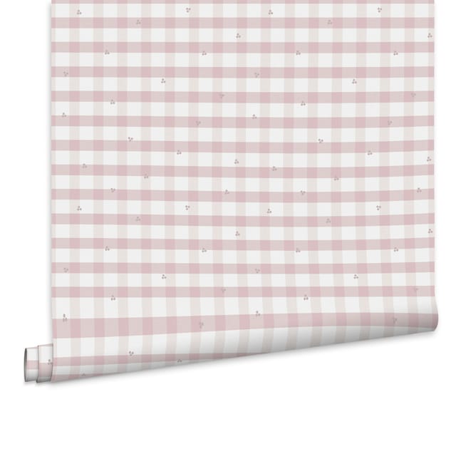 Laura Ashley Vliestapete Gingham Pale Amethyst Purple Rosa FSC®