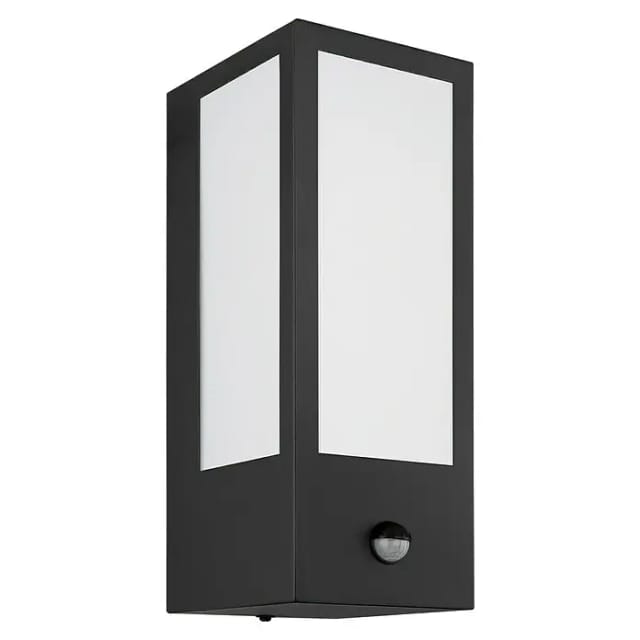 Globo Außenleuchte mit Bewegungsmelder 1-flammig Schwarz matt 120 x 320 mm