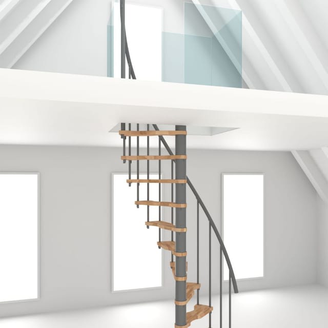 Minka Spindeltreppe Suono Smart Grau Geschosshöhe bis 305 cm